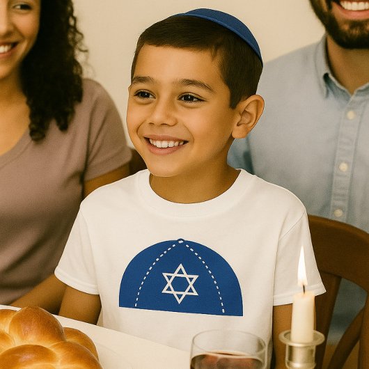 T-shirt Torah Scholar Blue Kippah & Star de David