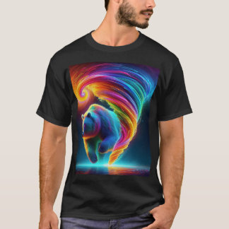 T-shirt Tornade d'ours aux couleurs néons.