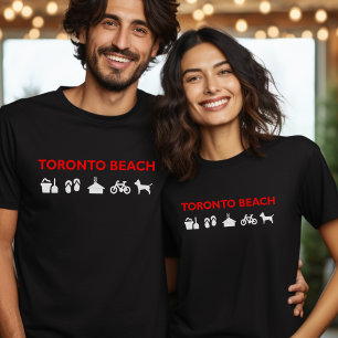 T-shirt Toronto Beach Icons Couleur foncée
