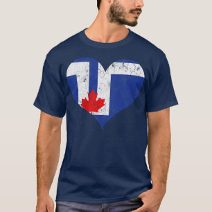 T-shirt Toronto Flag Heart Canada Canadian Vintage Distres
