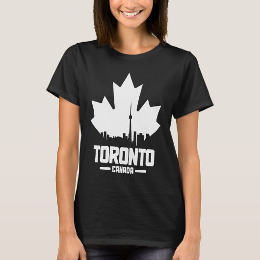 T-shirt Toronto Skyline Ontario Canada Maple Leaf Canadian (Devant)