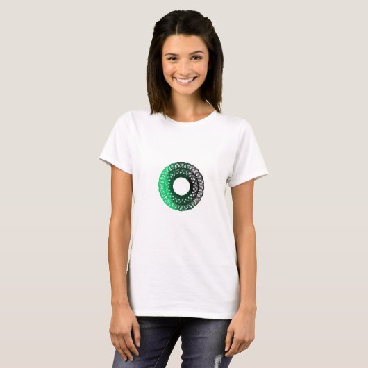 T-shirt Torpam vert-noir pour femmes (Devant entier)