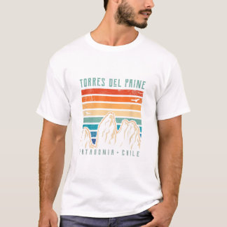 T-shirt Torres del Paine T Shirt Retro Chili Mountain Hiki
