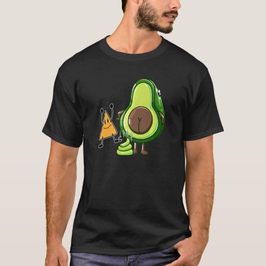 T-shirt Tortilla Chip Guacamole Poop Pooping Avocado Vegan (Devant)