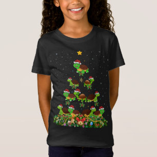 T-Shirt Tortoise Xmas Arbre Cadeau Santa Chapeau Tortoise 