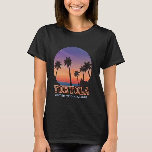 T-shirt Tortola British Virgin Islands Sunset Beach (Devant)