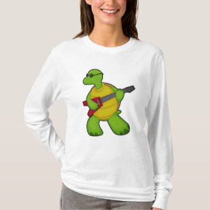 T-shirt Tortue à la musique avec guitare et lunettes de so