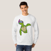 T-shirt Tortue à la natation avec tuba (Devant entier)