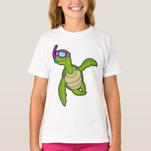 T-shirt Tortue à la natation avec tuba