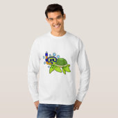 T-shirt Tortue à la plongée avec tuba (Devant entier)