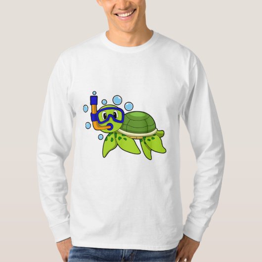 T-shirt Tortue à la plongée avec tuba (Devant)