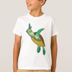 T-shirt Tortue à la plongée avec tuba