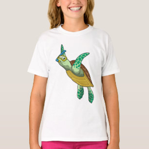 T-shirt Tortue à la plongée avec tuba