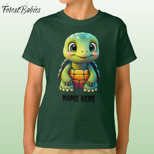T-shirt Tortue amusante Enfant Tortue Animal Dessin Animé