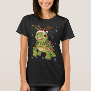 T-shirt Tortue Animal Santa Chapeau laide Arbre de Noël lu