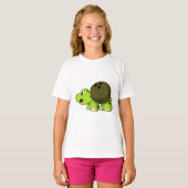 T-shirt Tortue au bowling avec boule de bowling (Devant entier)
