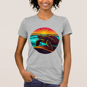 T-shirt Tortue au coucher du soleil, inspirant le design d