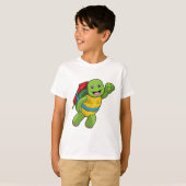 T-shirt Tortue au volant avec fusée (Devant entier)