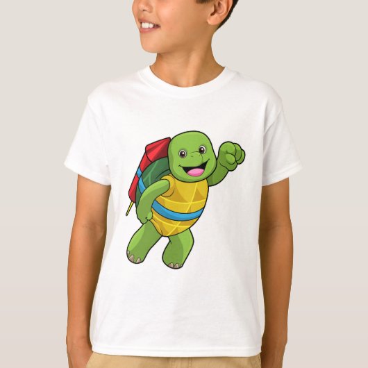 T-shirt Tortue au volant avec fusée (Devant)