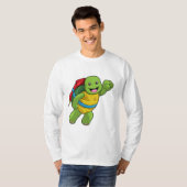 T-shirt Tortue au volant avec fusée (Devant entier)