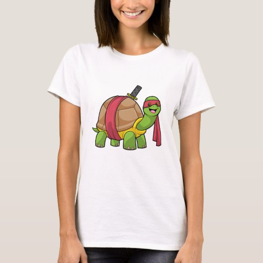 T-shirt Tortue aux arts martiaux avec épée (Devant)