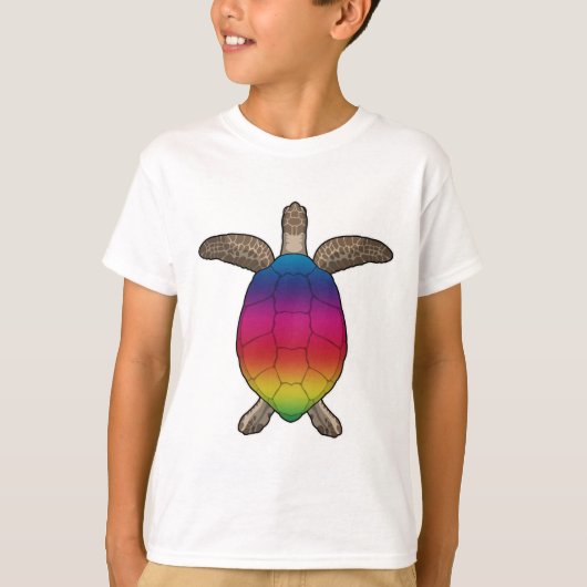 T-shirt Tortue aux couleurs arc-en-ciel (Devant)