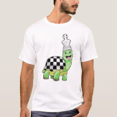 T-shirt Tortue aux échecs avec jeu d'échecs & King (Devant)