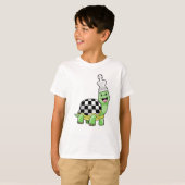 T-shirt Tortue aux échecs avec jeu d'échecs & King (Devant entier)