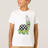 T-shirt Tortue aux échecs avec jeu d'échecs & King (Devant)