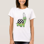 T-shirt Tortue aux échecs avec jeu d'échecs & King (Devant)