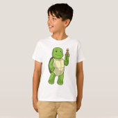 T-shirt Tortue aux échecs avec pièce d'échecs Pion (Devant entier)