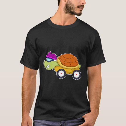 T-shirt Tortue avec coquille comme voiture (Devant)