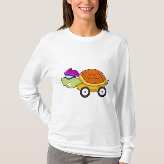 T-shirt Tortue avec coquille comme voiture (Devant)