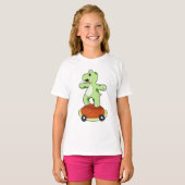 T-shirt Tortue avec coquille en tant que skateboard (Devant entier)