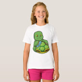 T-shirt Tortue avec coquille et chiffon de nettoyage (Devant entier)