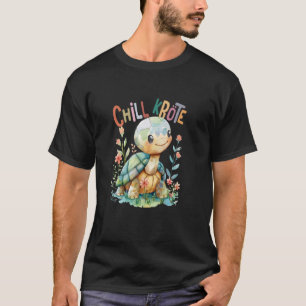 T-shirt tortue avec des fleurs mignonnes tortues bouclées