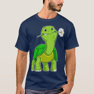 T-shirt Tortue avec marguerite à fleurs