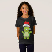 T-Shirt Tortue avec Santa Hat Cute Turtle Noël (Devant entier)