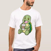 T-shirt Tortue avec Shell & Café à aller (Devant)