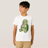 T-shirt Tortue avec Shell & Café à aller (Devant entier)