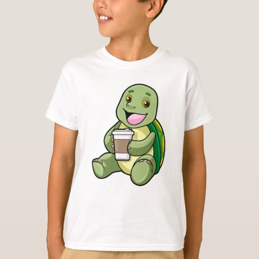 T-shirt Tortue avec Shell & Café à aller (Devant)