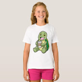 T-shirt Tortue avec Shell & Café à aller (Devant entier)