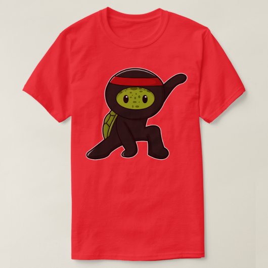 T-shirt Tortue avec Shell comme Ninja (Design devant)