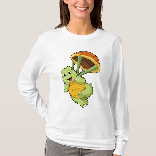 T-shirt Tortue avec Shell en tant que Skydiver (Devant)