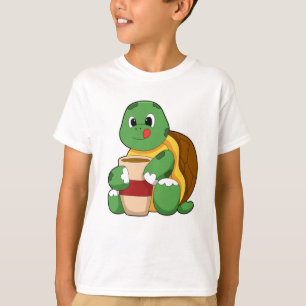 T-shirt Tortue avec tasse de café
