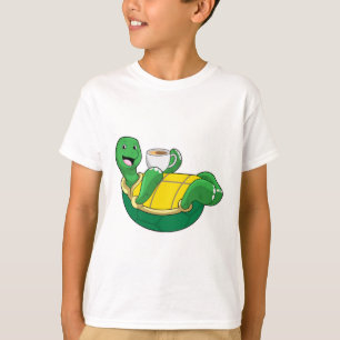 T-shirt Tortue avec tasse de café