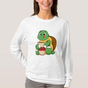 T-shirt Tortue avec tasse de café