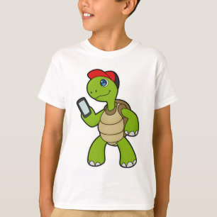 T-shirt Tortue avec téléphone et Casquette