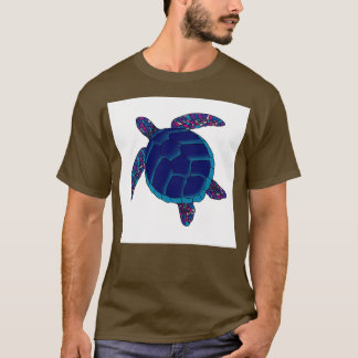 T-shirt Tortue bleue de la Mosaïque