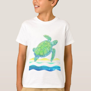 T-shirt Tortue bleue et verte